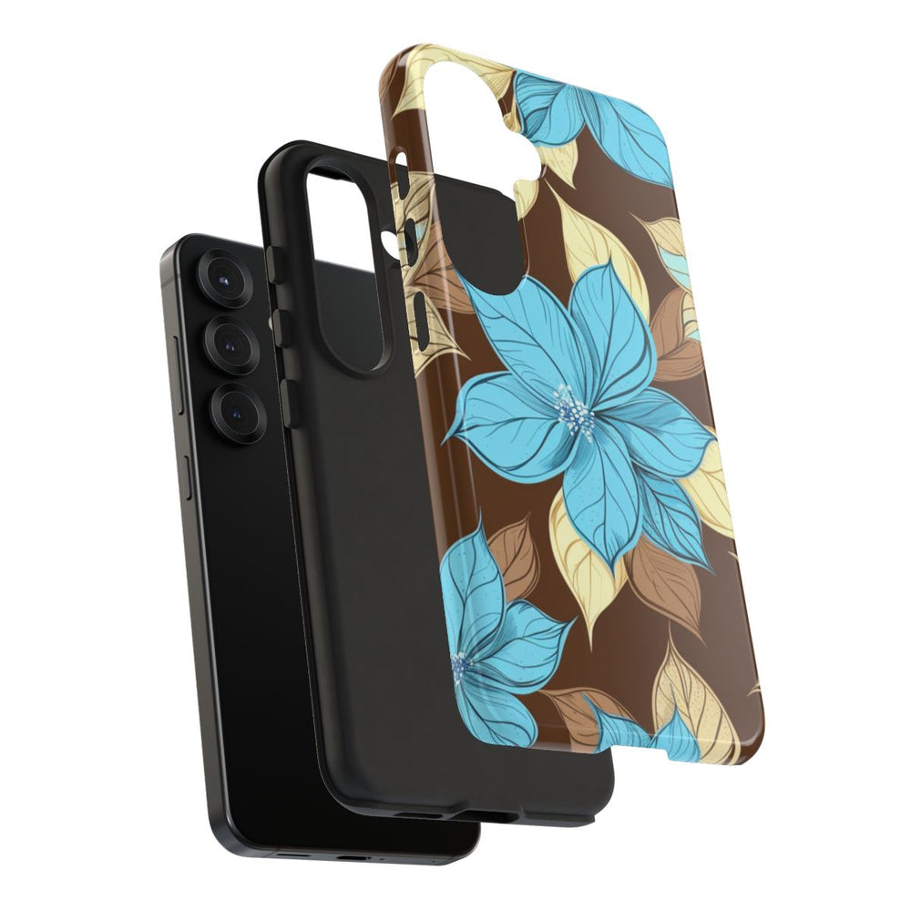 Turquoise en Beige Bloemenpatroon
