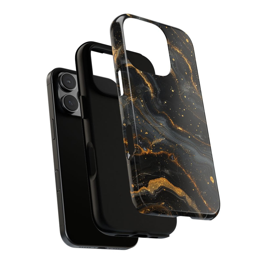 Zwart-Gouden Marmer Abstract Patroon