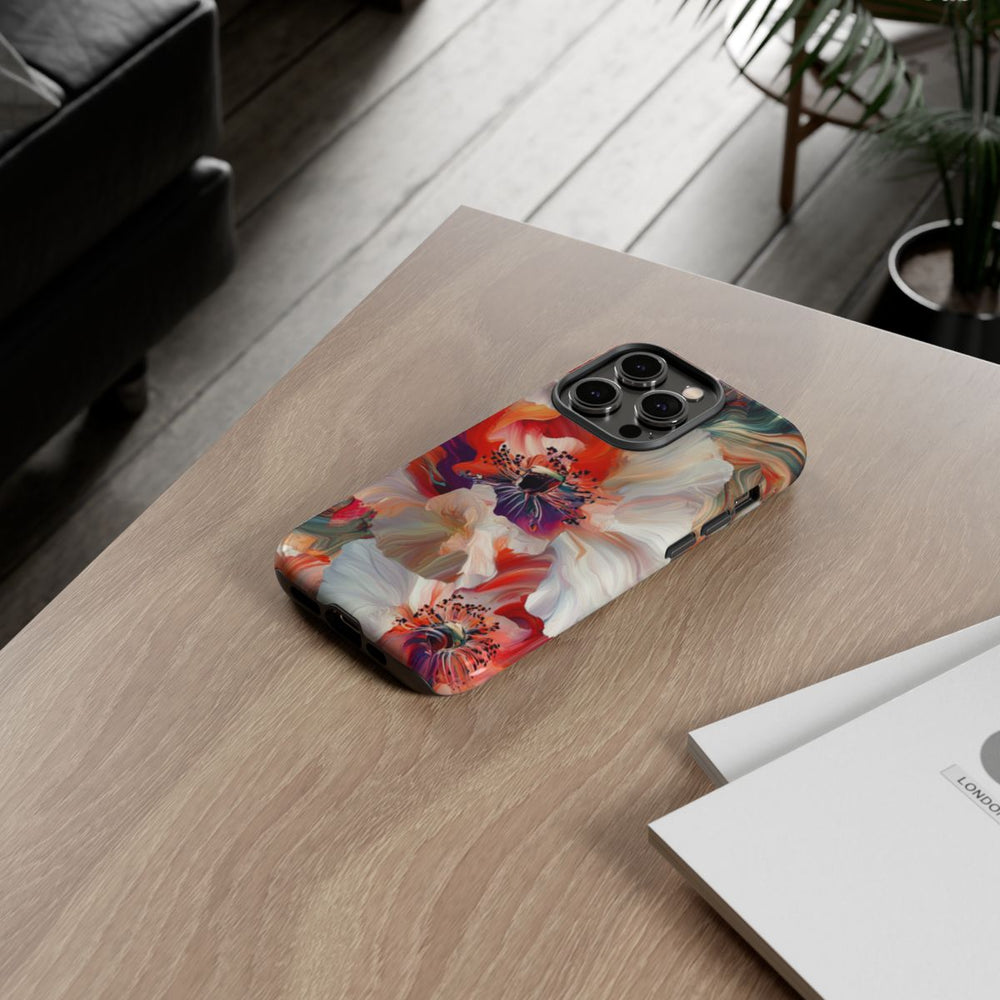 Abstracte Bloemmotieven in Rood en Wit