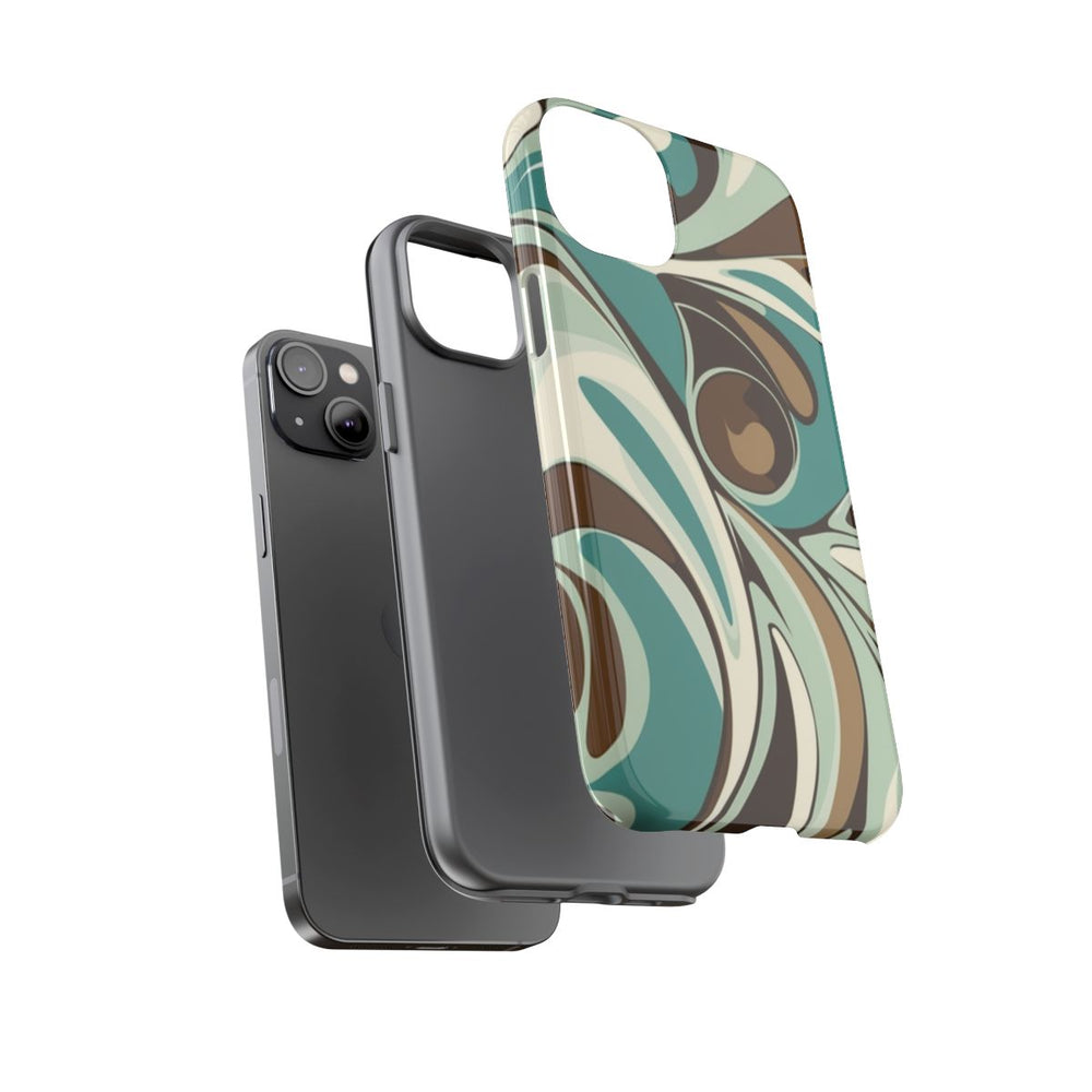 Abstracte Swirl in Teal en Bruin
