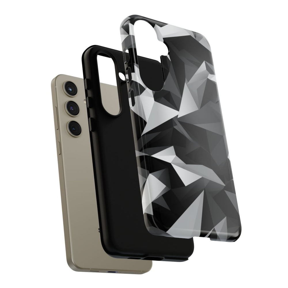 Zwart-Grijs Geometrisch Abstract Patroon