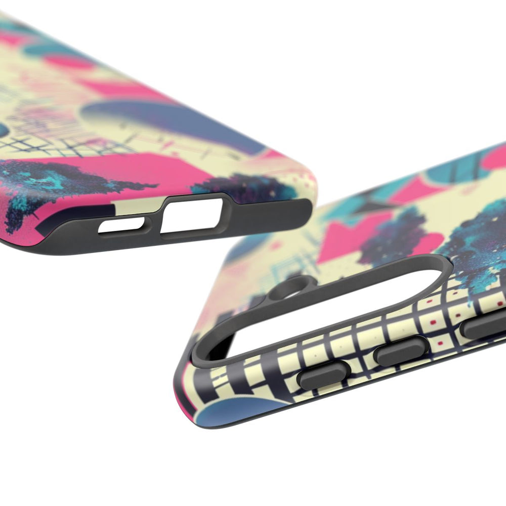 Abstract Geometrisch Patroon in Roze en Blauw