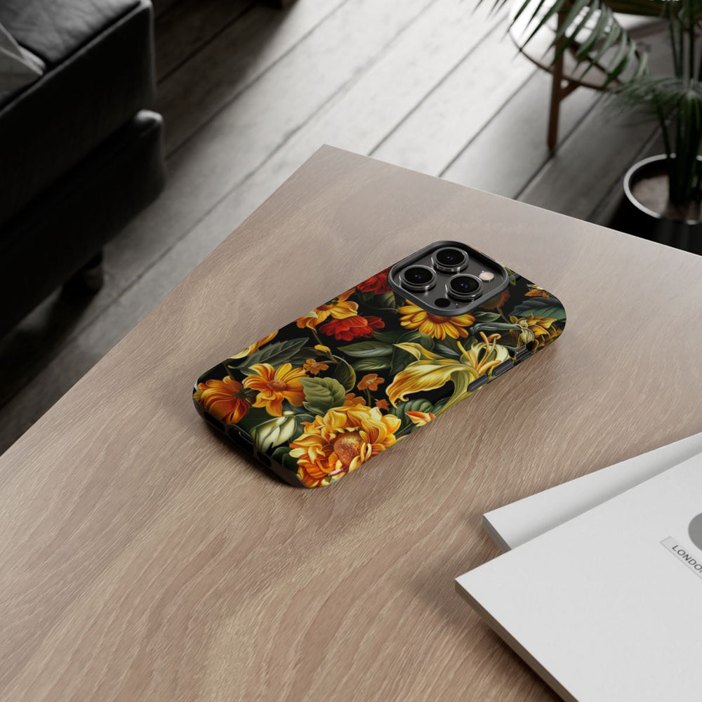 Vrolijk Gele en Rode Bloemenprint