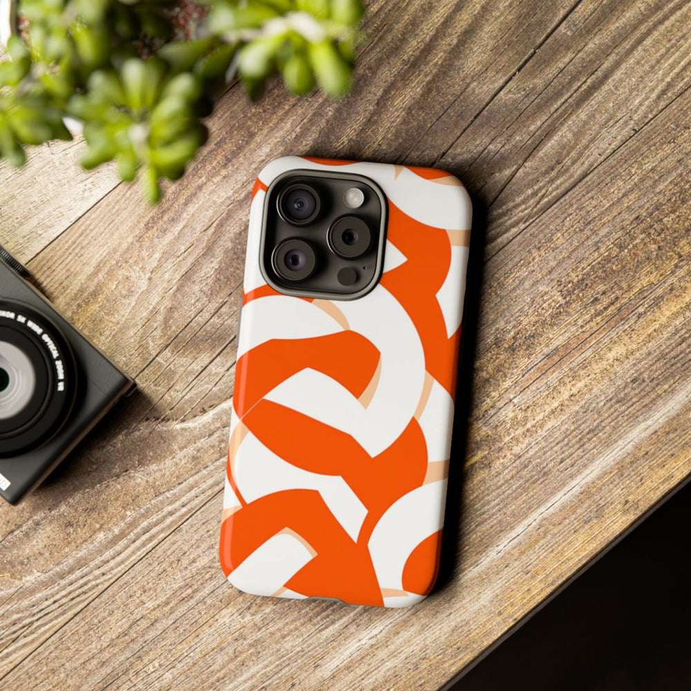 Oranje en Wit Geometrisch Patroon