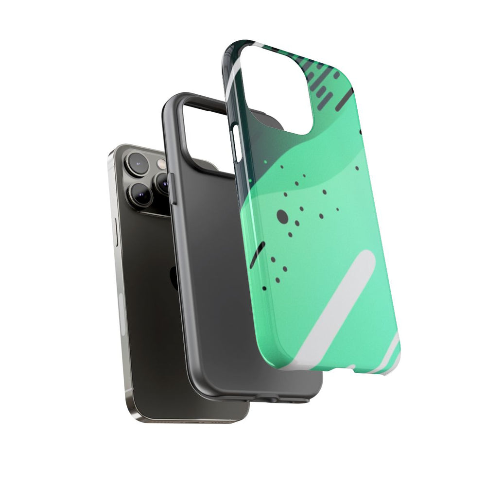 Geometrisch Groen-Zwart Abstract Patroon