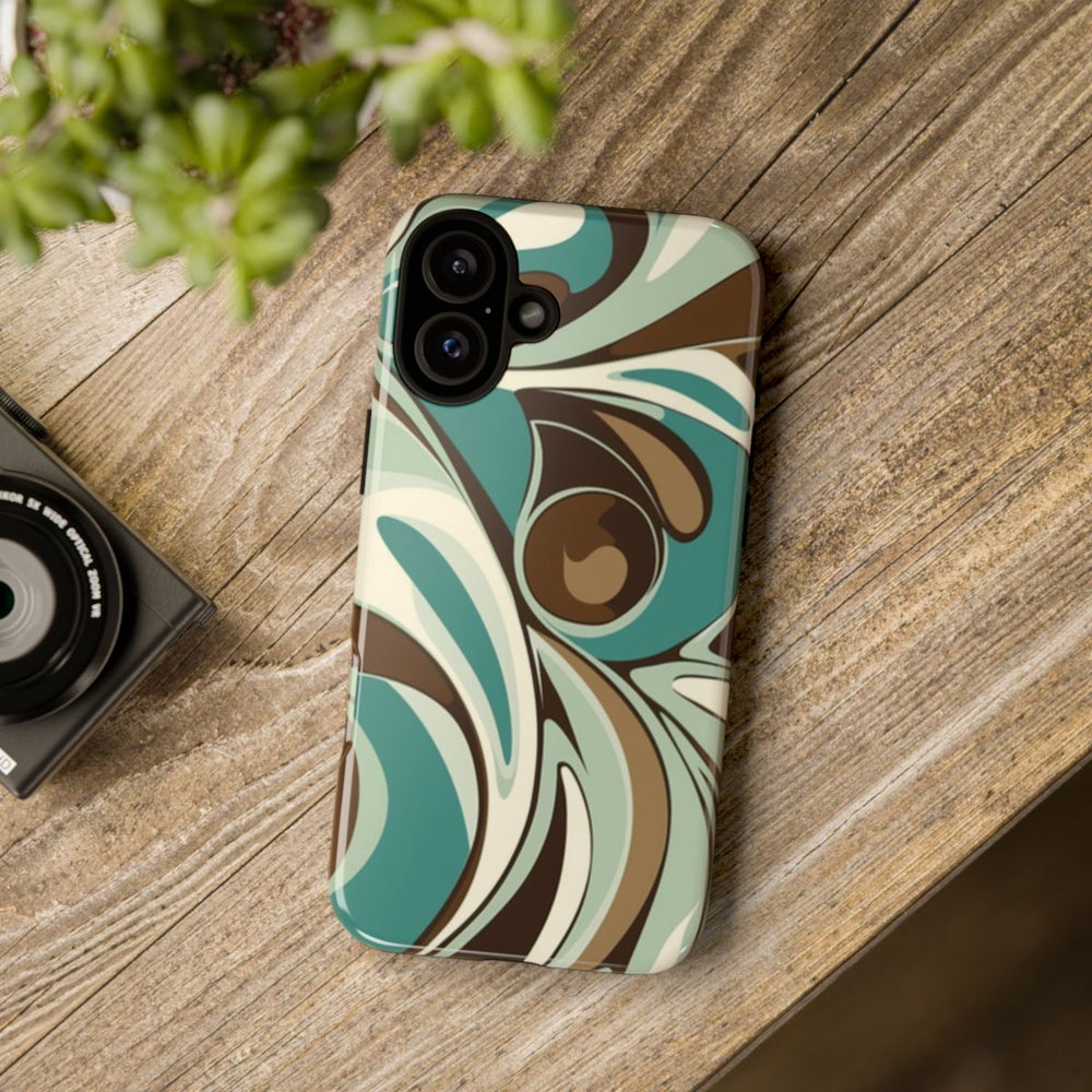 Abstracte Swirl in Teal en Bruin
