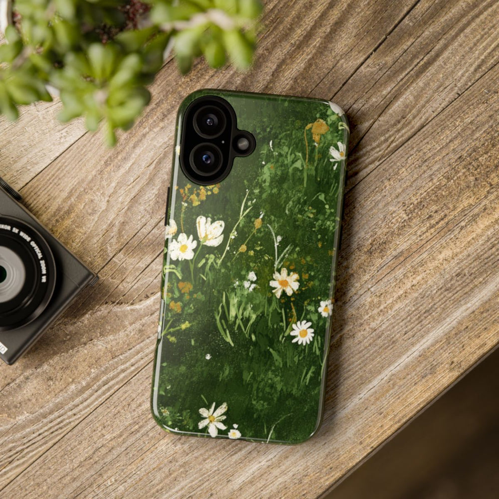 Groene Weide met Witte Bloemen