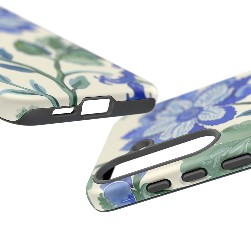 Blauw Waterverf Bloemenpatroon