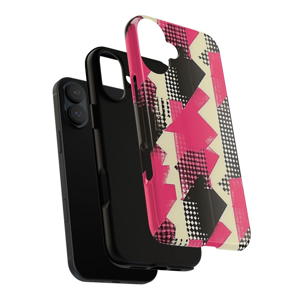 Roze en Zwart Abstract Geometrisch Patroon