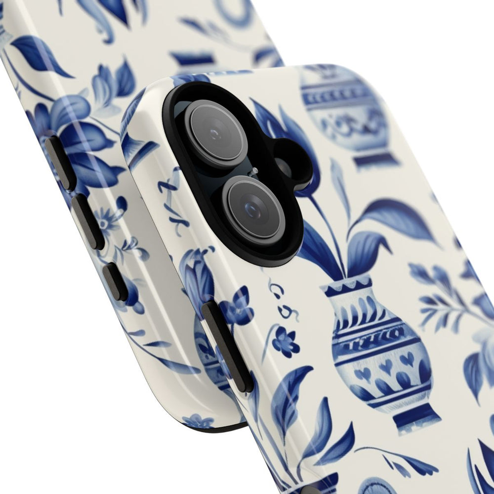 Blauw Bloemmotief met Delfts Vaaspatroon