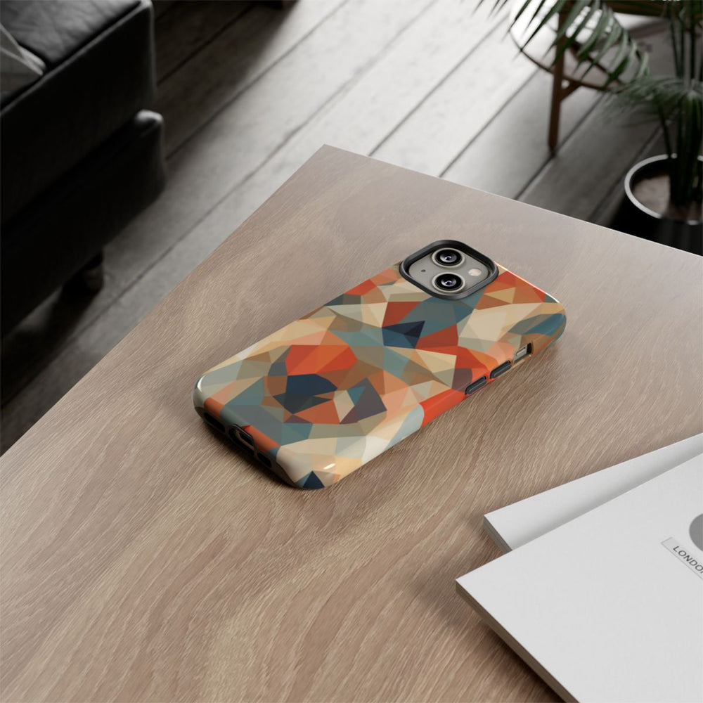 Geometrisch Abstract Patroon in Gedempte Warme Kleuren