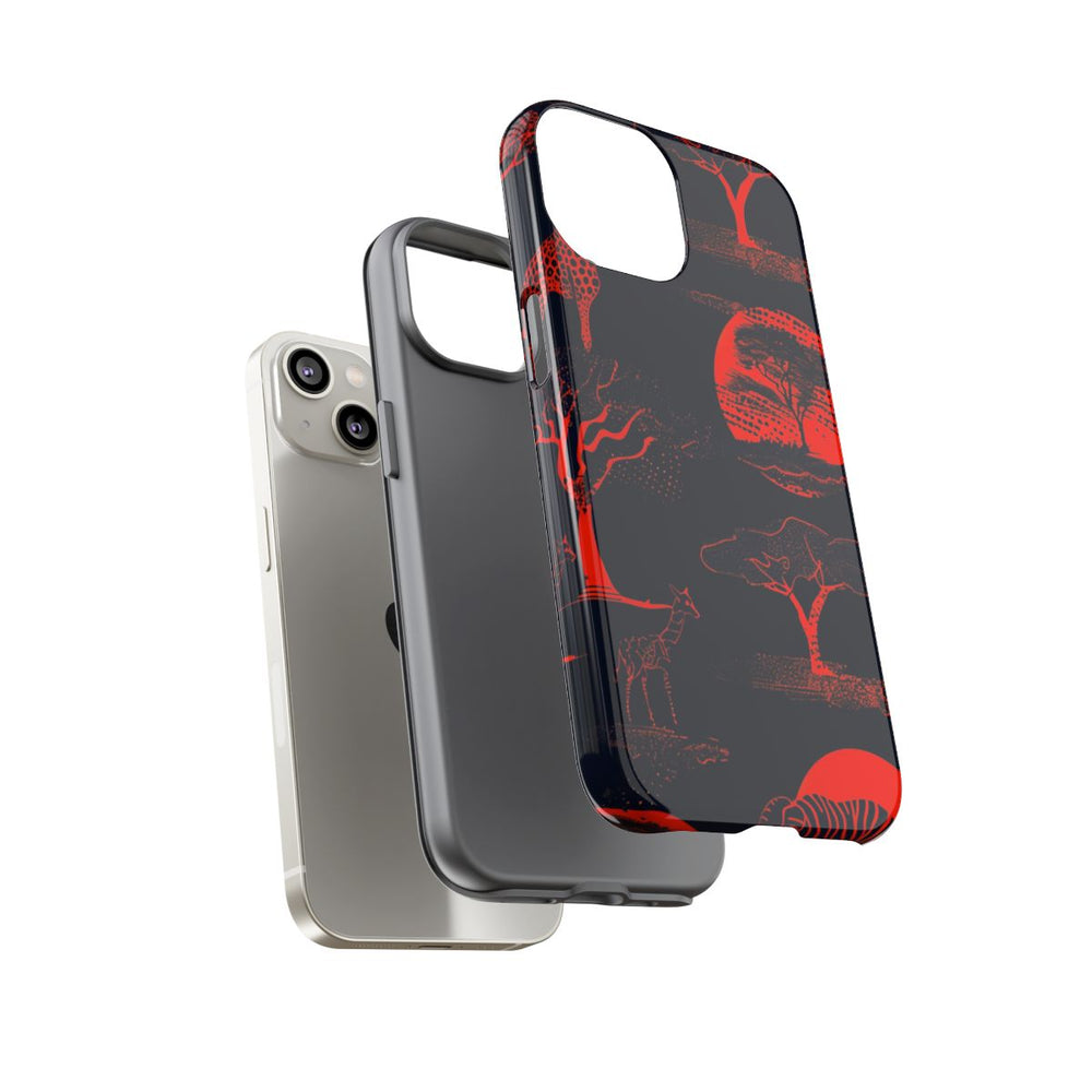 Rood Neon Afrikaans Dierenpatroon