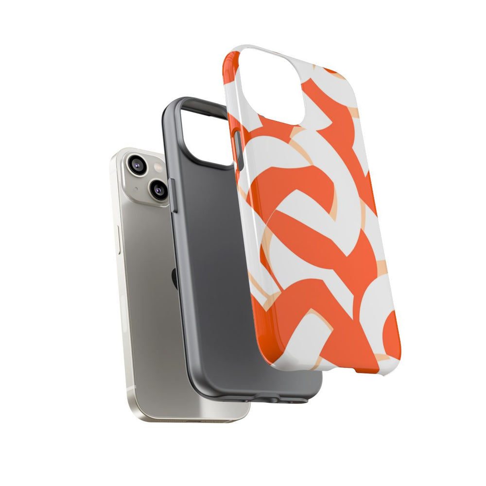 Oranje en Wit Geometrisch Patroon