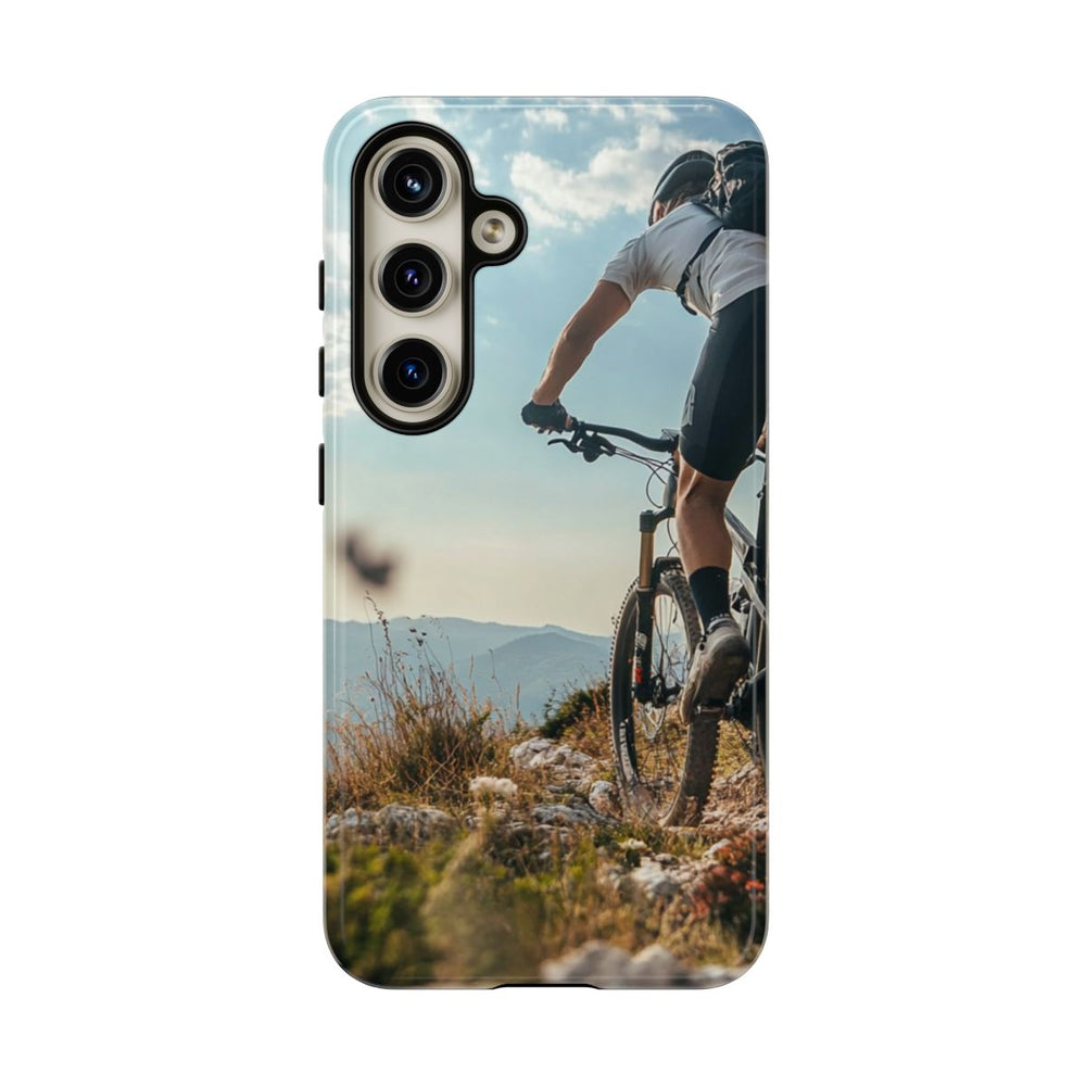 Mountainbiker op Rotsachtig Pad