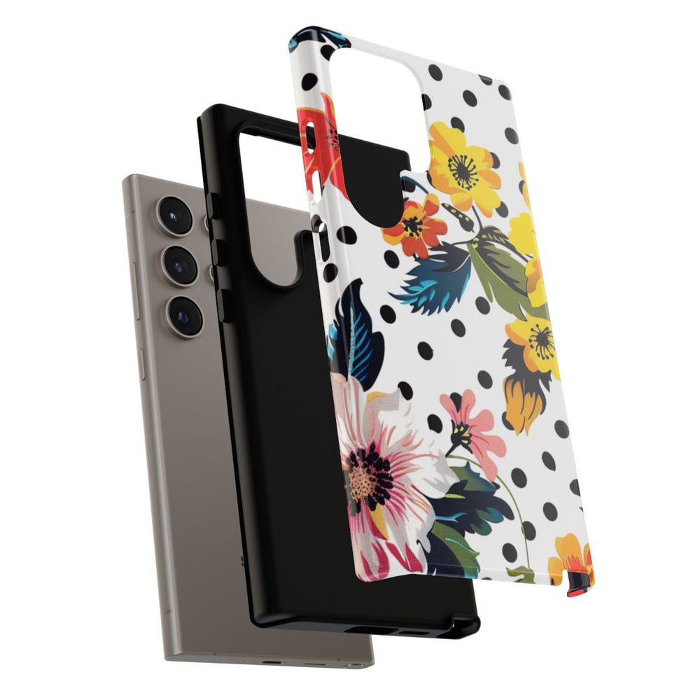 Kleurrijk Bloemenpatroon met Polkadots