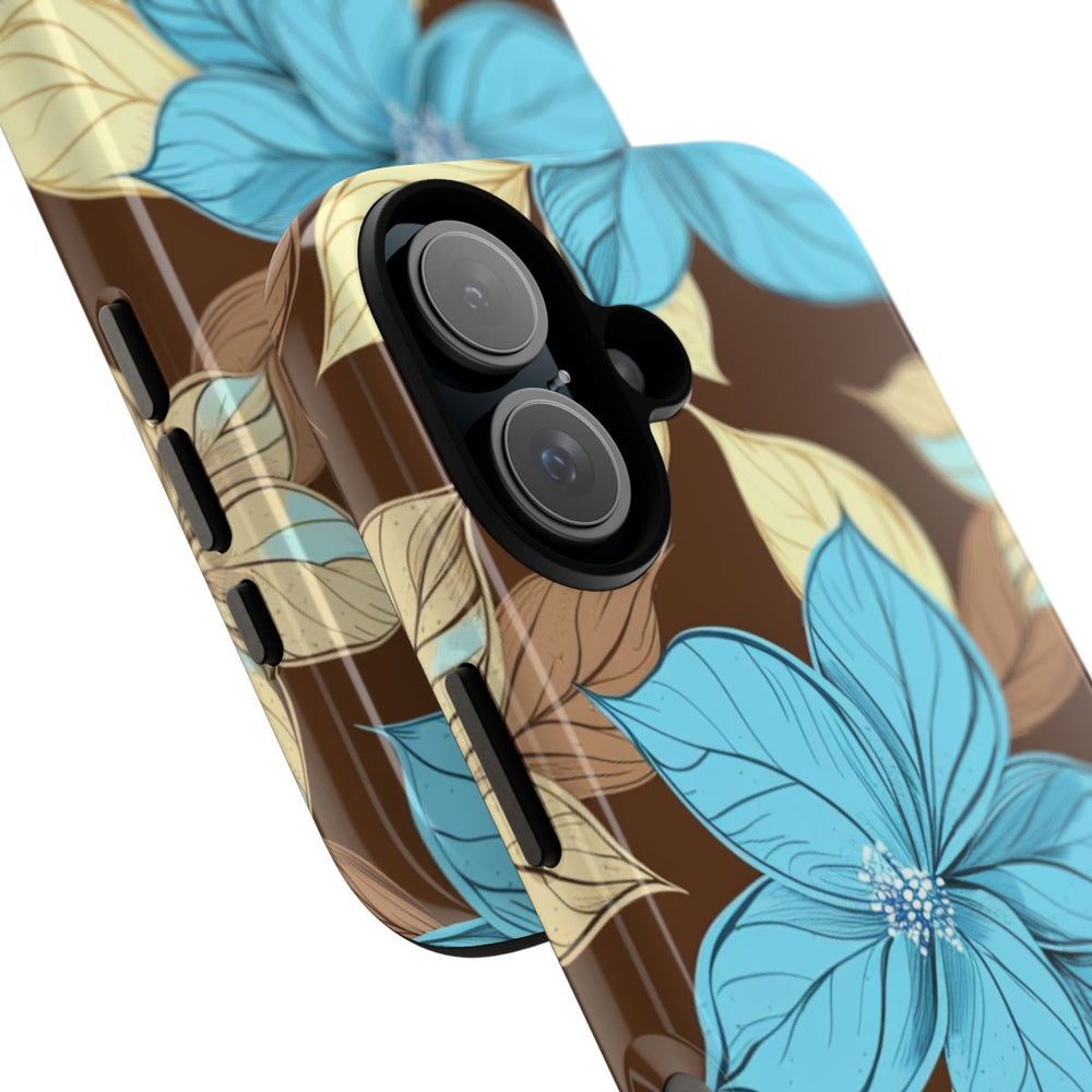 Turquoise en Beige Bloemenpatroon