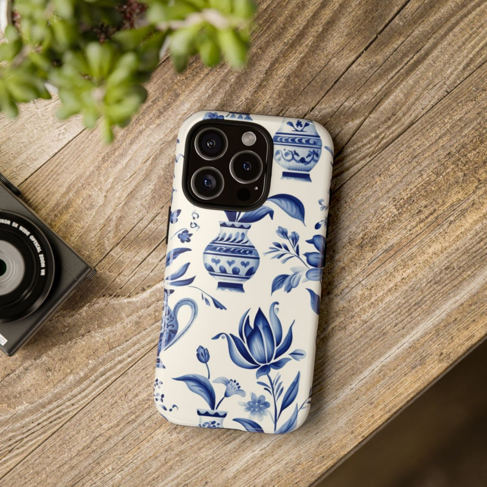 Blauw Bloemmotief met Delfts Vaaspatroon
