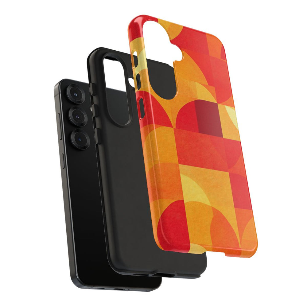 Geometrisch Rood- en Oranje-Patroon