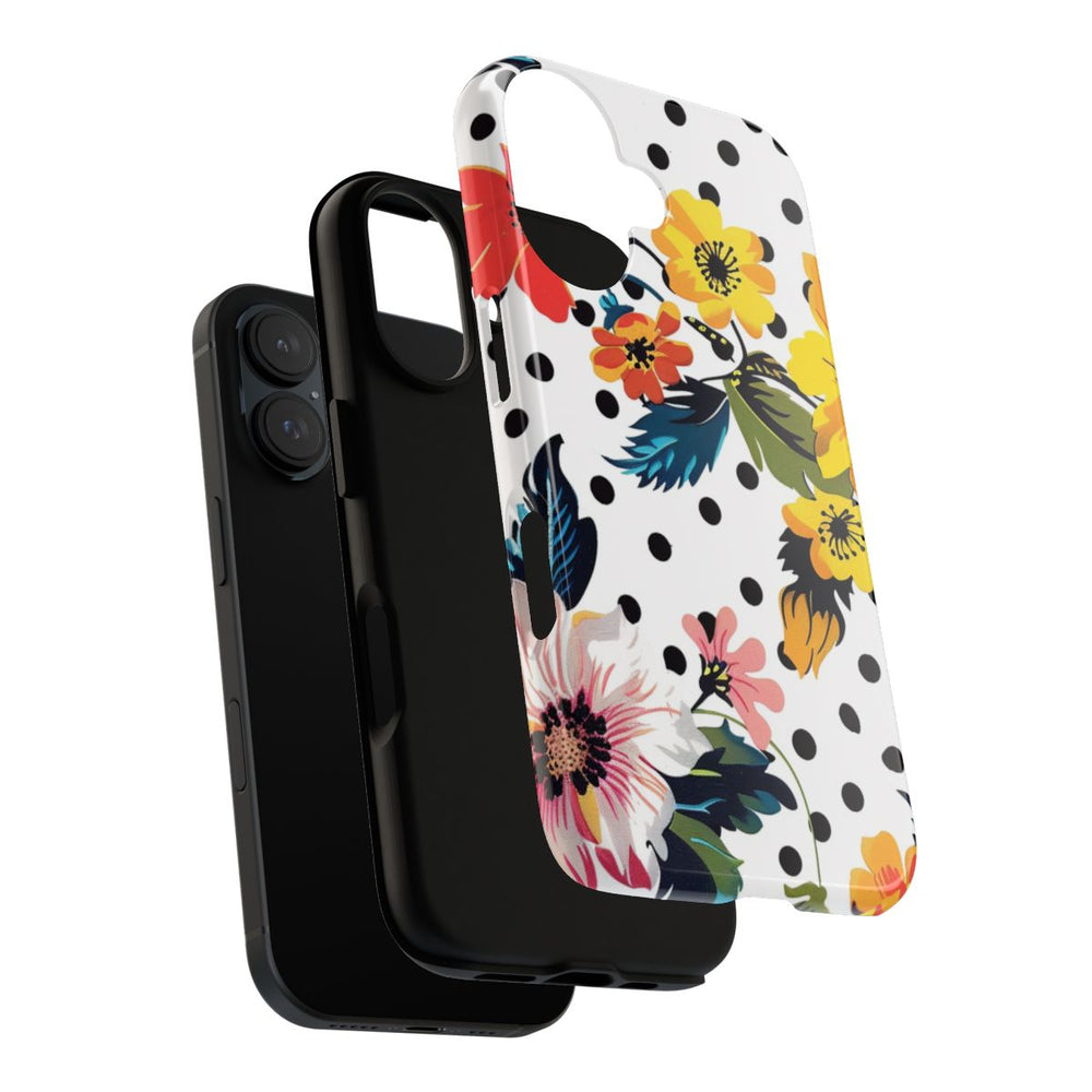 Kleurrijk Bloemenpatroon met Polkadots