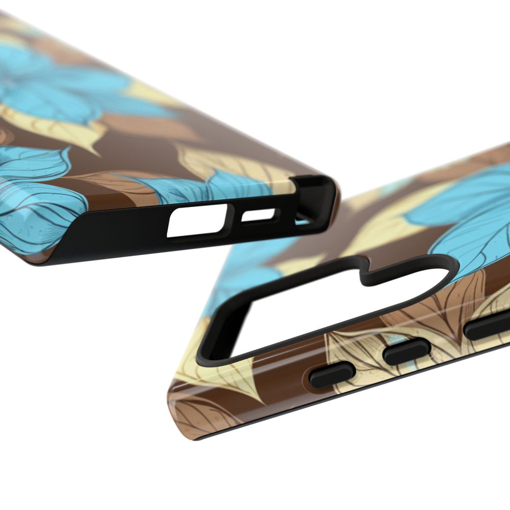 Turquoise en Beige Bloemenpatroon