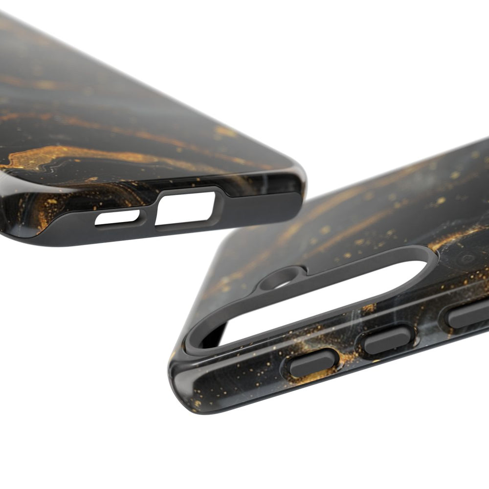 Zwart-Gouden Marmer Abstract Patroon