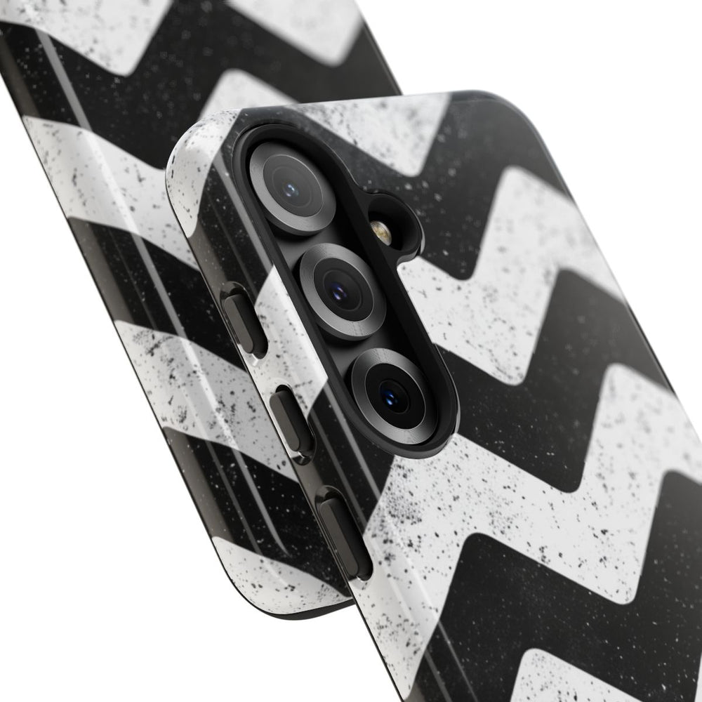 Zwart-Wit Zigzagpatroon met Vintage Effect