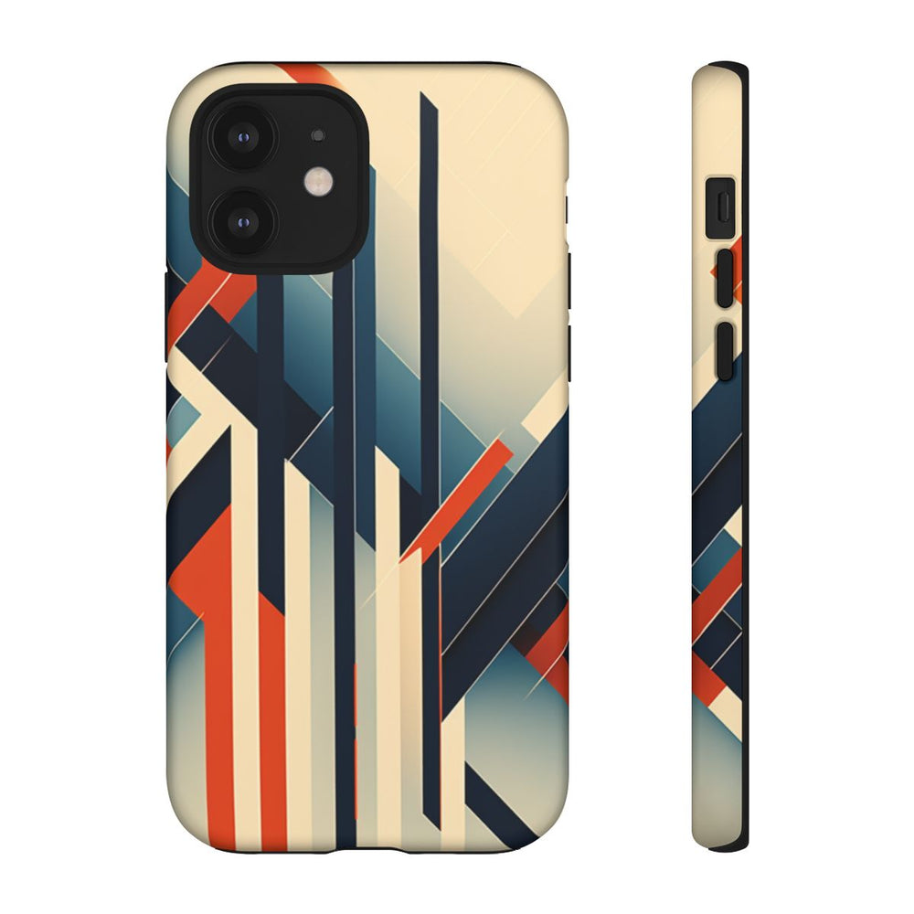 Geometrisch Abstracte Lijnen in Oranje en Blauw