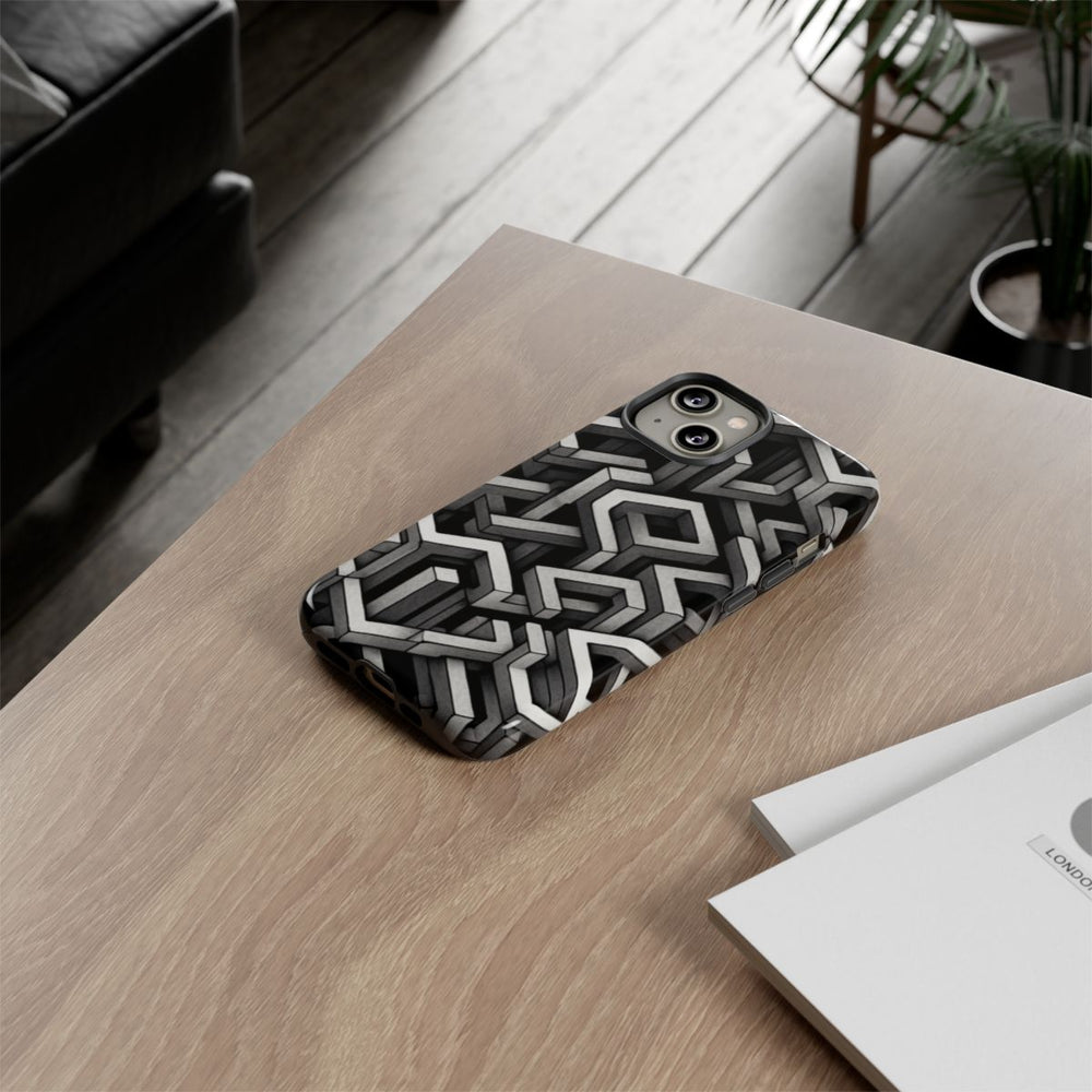 Monochrome Geometrisch Optisch Illusiepatroon