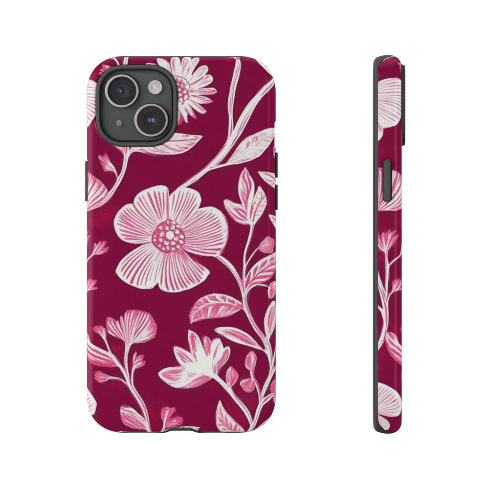 Roze en Witte Bloemenprint