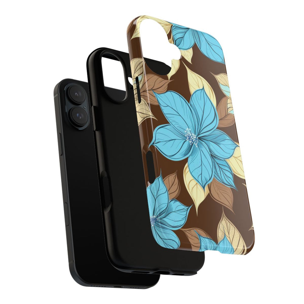 Turquoise en Beige Bloemenpatroon