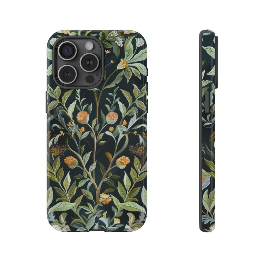 Gedetailleerde Botanische Illustratie met Oranje Bloemen