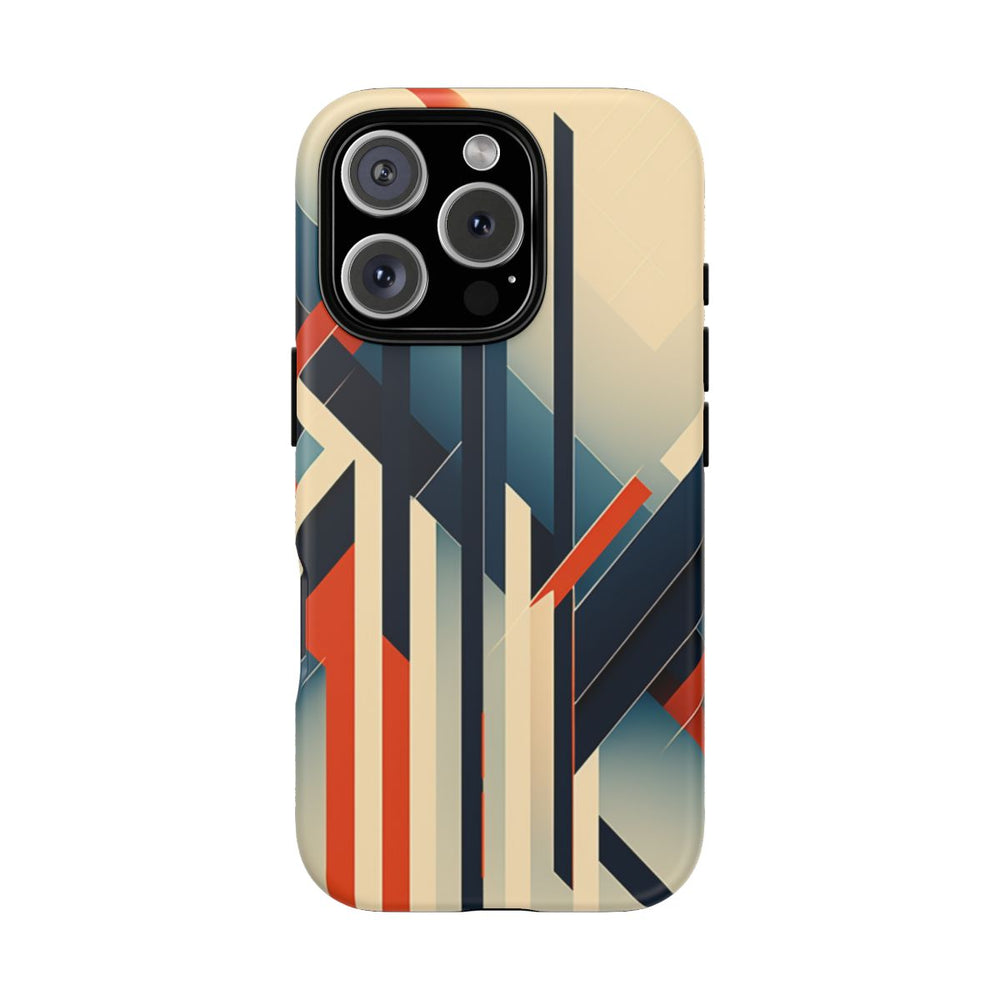 Geometrisch Abstracte Lijnen in Oranje en Blauw