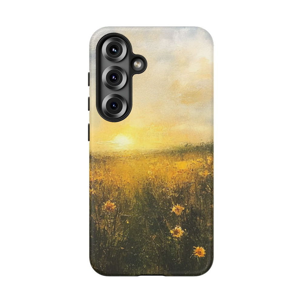 Zonnig Bloemenveld in Schilderstijl