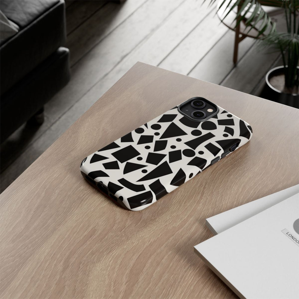 Zwart-Wit Geometrisch Abstract Patroon