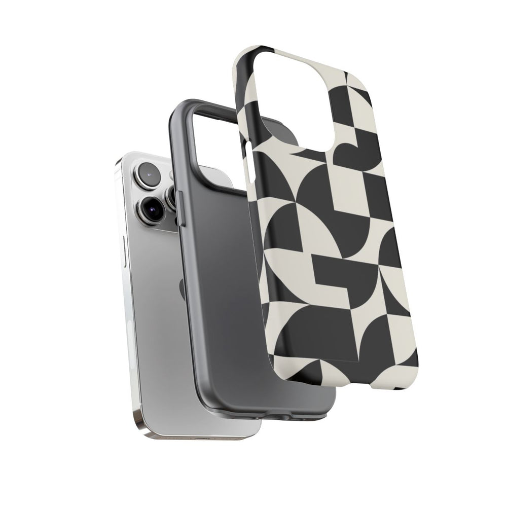 Zwart-Wit Geometrisch Abstract Patroon
