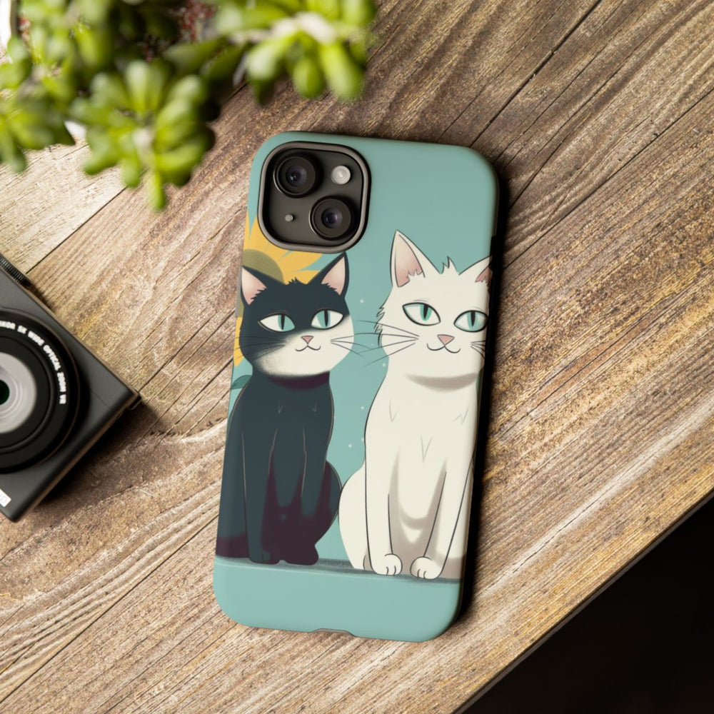 Twee Cartoonkatten met Zonnebloem
