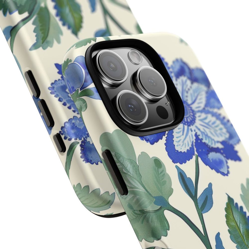 Blauw Waterverf Bloemenpatroon