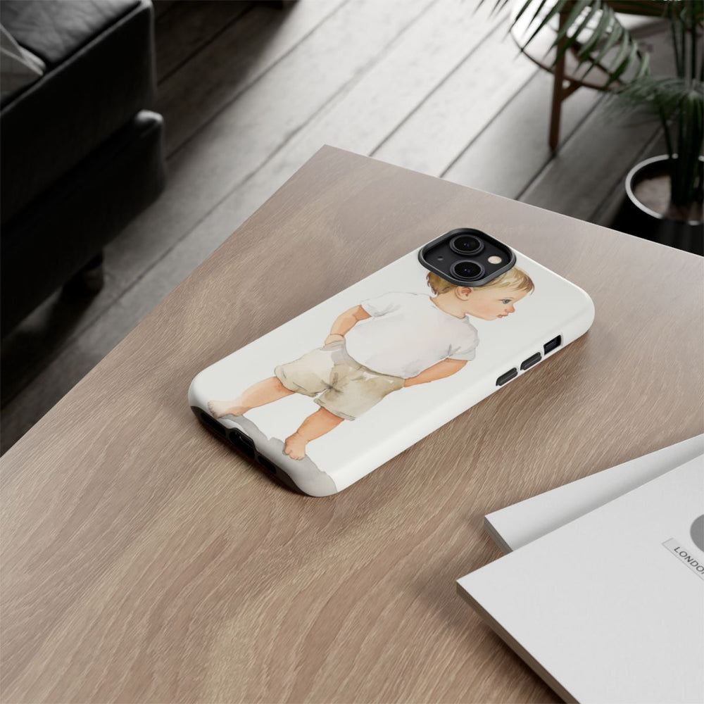Minimalistische Waterverf Illustratie van Jongetje