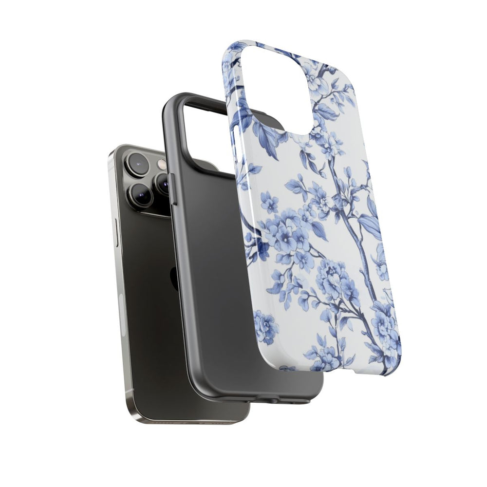 Blauw Vintage Bloemenpatroon