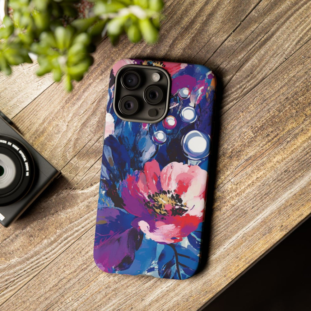 Kleurrijk Abstract Bloemenpatroon met Parelaccenten