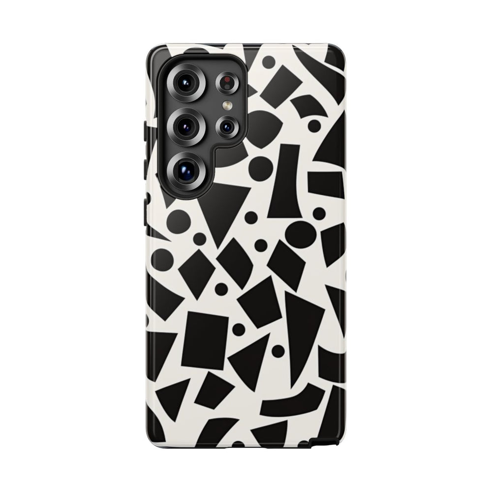 Zwart-Wit Geometrisch Abstract Patroon