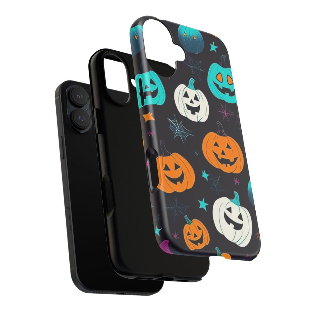Vrolijk Gekleurde Halloween Pompoenen Patroon
