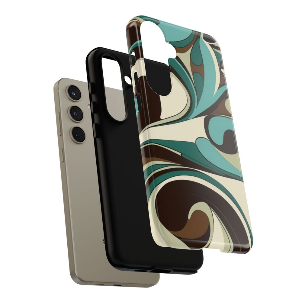 Abstracte Swirl in Teal en Bruin