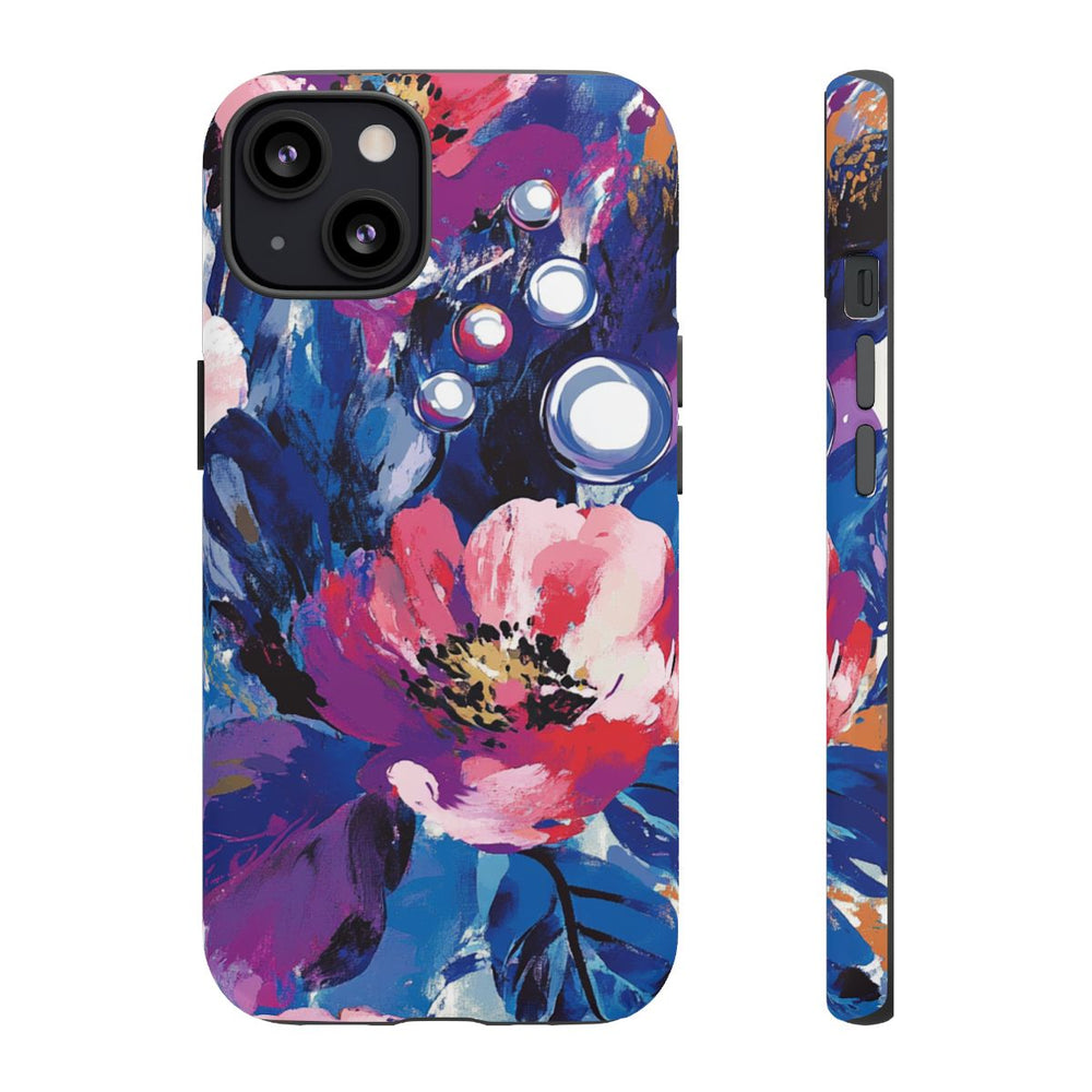 Abstracte Bloemenimpressie met Parelaccenten