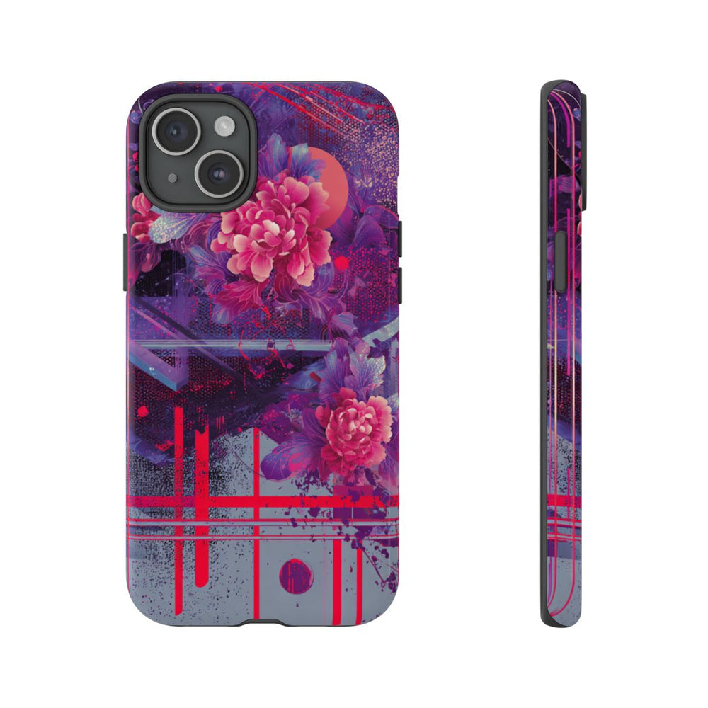 Abstracte Neonbloemen en Geometrie