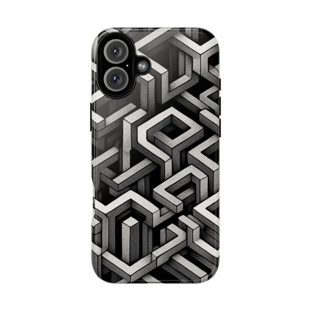 Monochrome Geometrisch Optisch Illusiepatroon