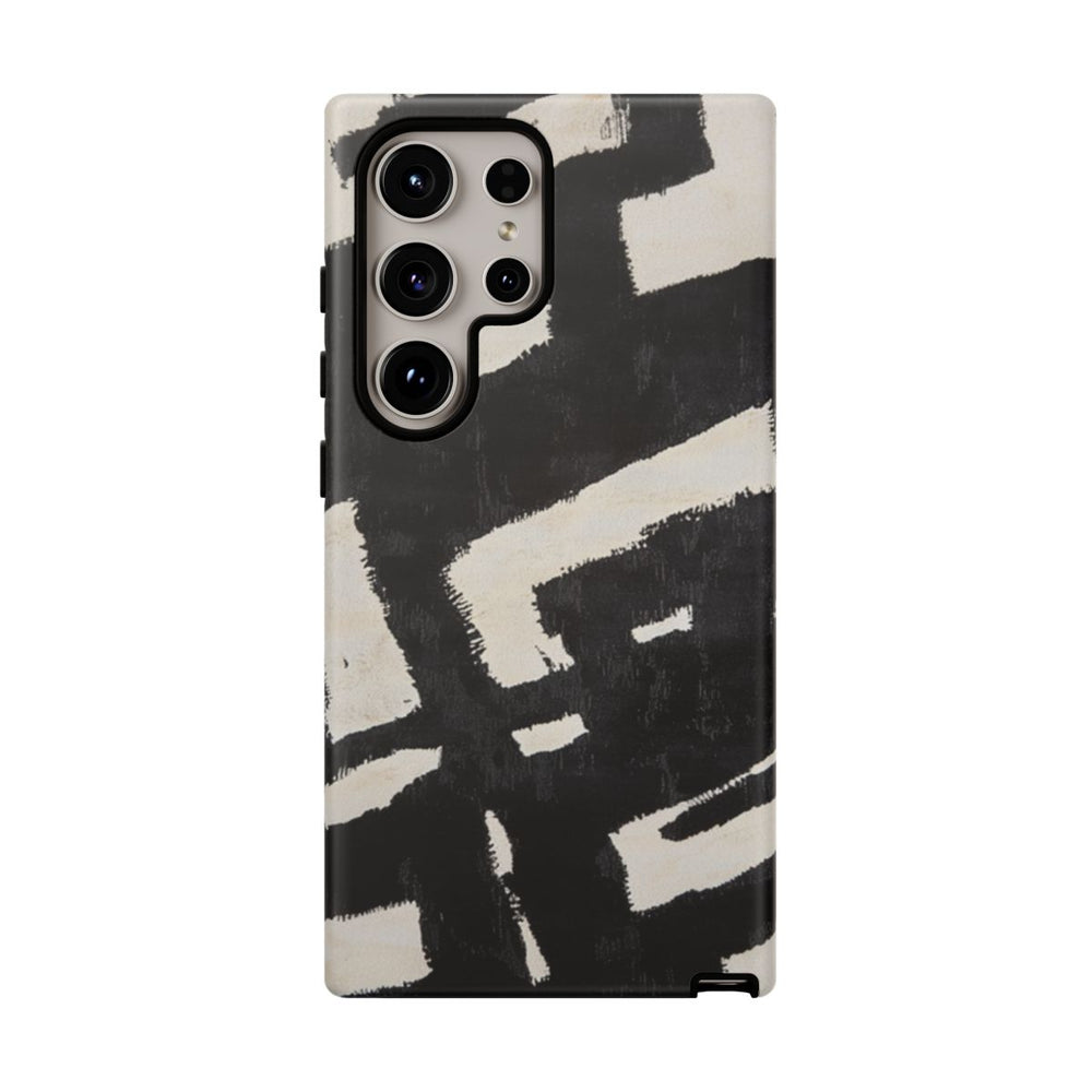 Abstract Zwart-Crème Patroon