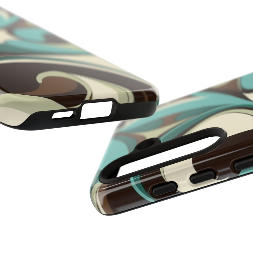 Abstracte Swirl in Teal en Bruin