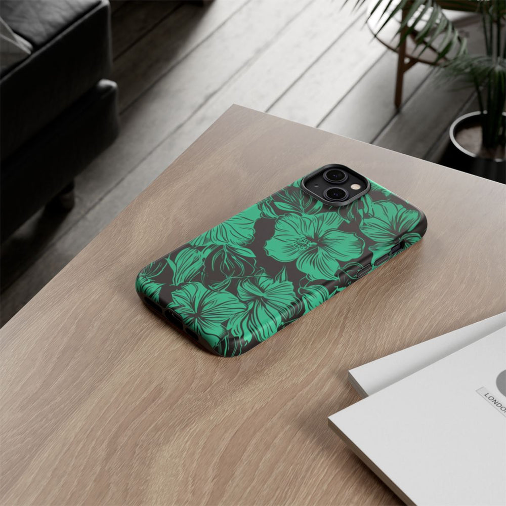 Groen Hawaïaans Bloemenpatroon