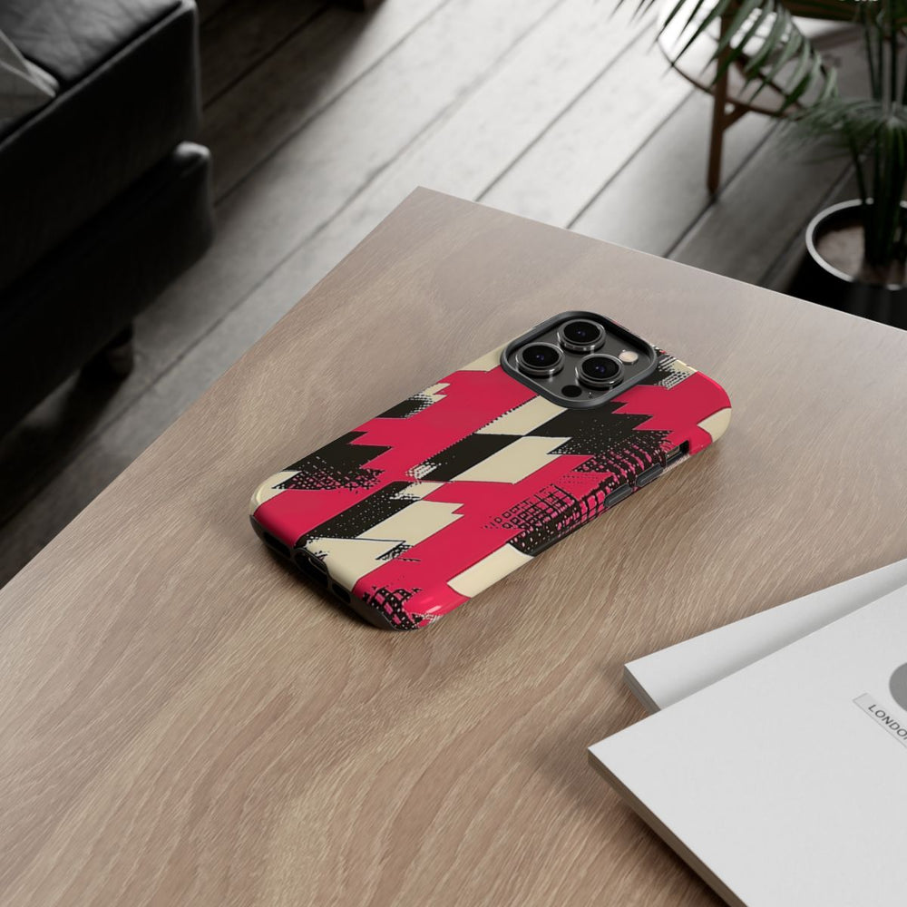 Roze en Zwart Pied-de-Poule Patroon